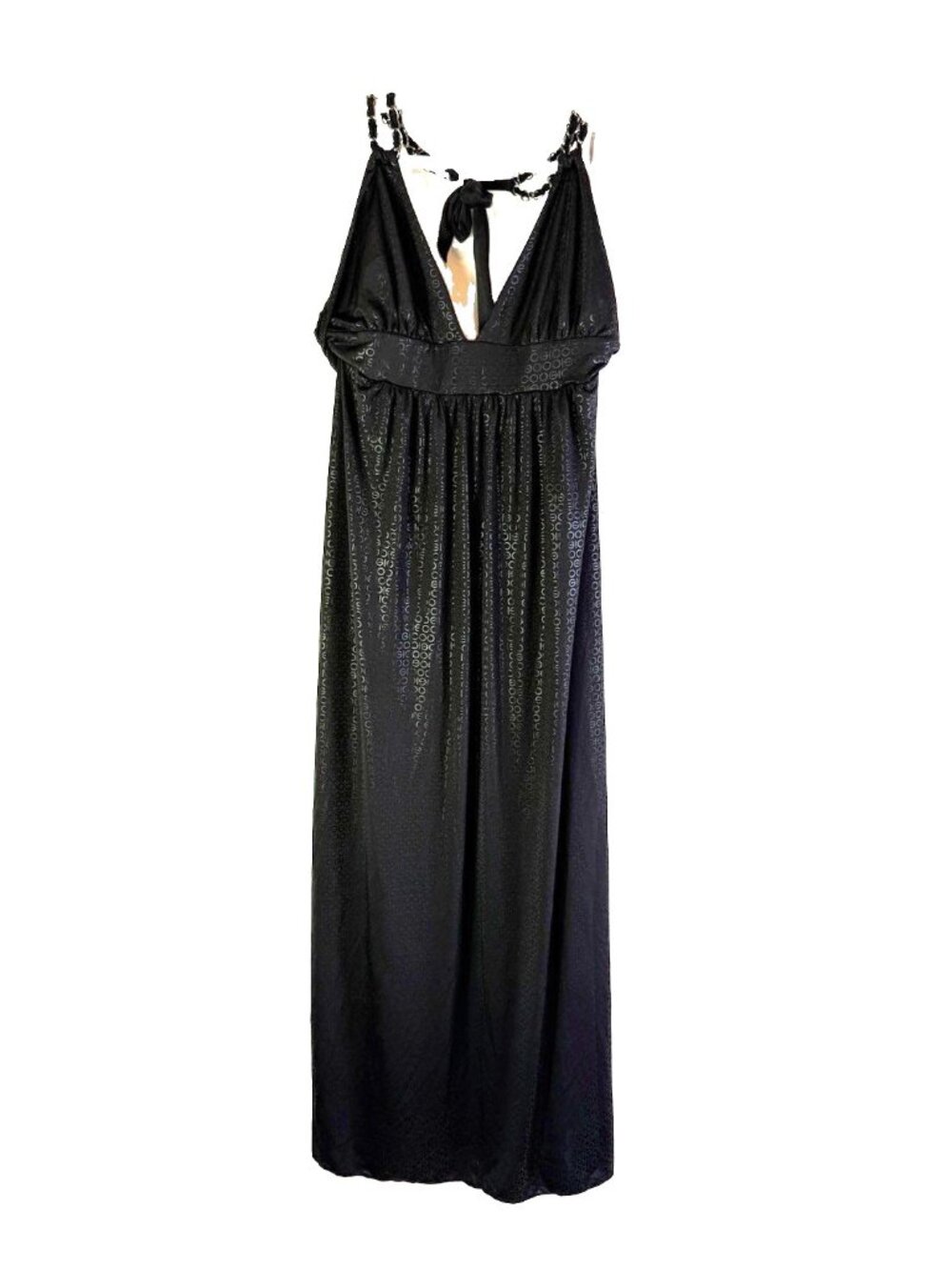 Vintage 90s COOGI Halter Maxi Empire Spell Out Black Streetwear
